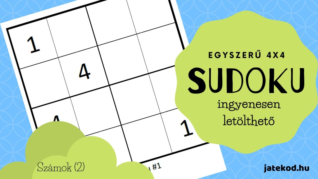 Egyszerű 4x4-es sudoku - ingyenesen letölthető